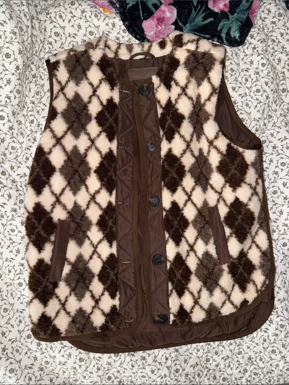 Blank NYC brown argyle vest